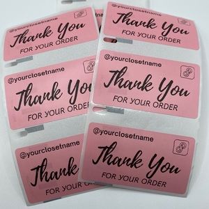 200 Custom Personalized Pink Thermal Labels Closet Name Stickers